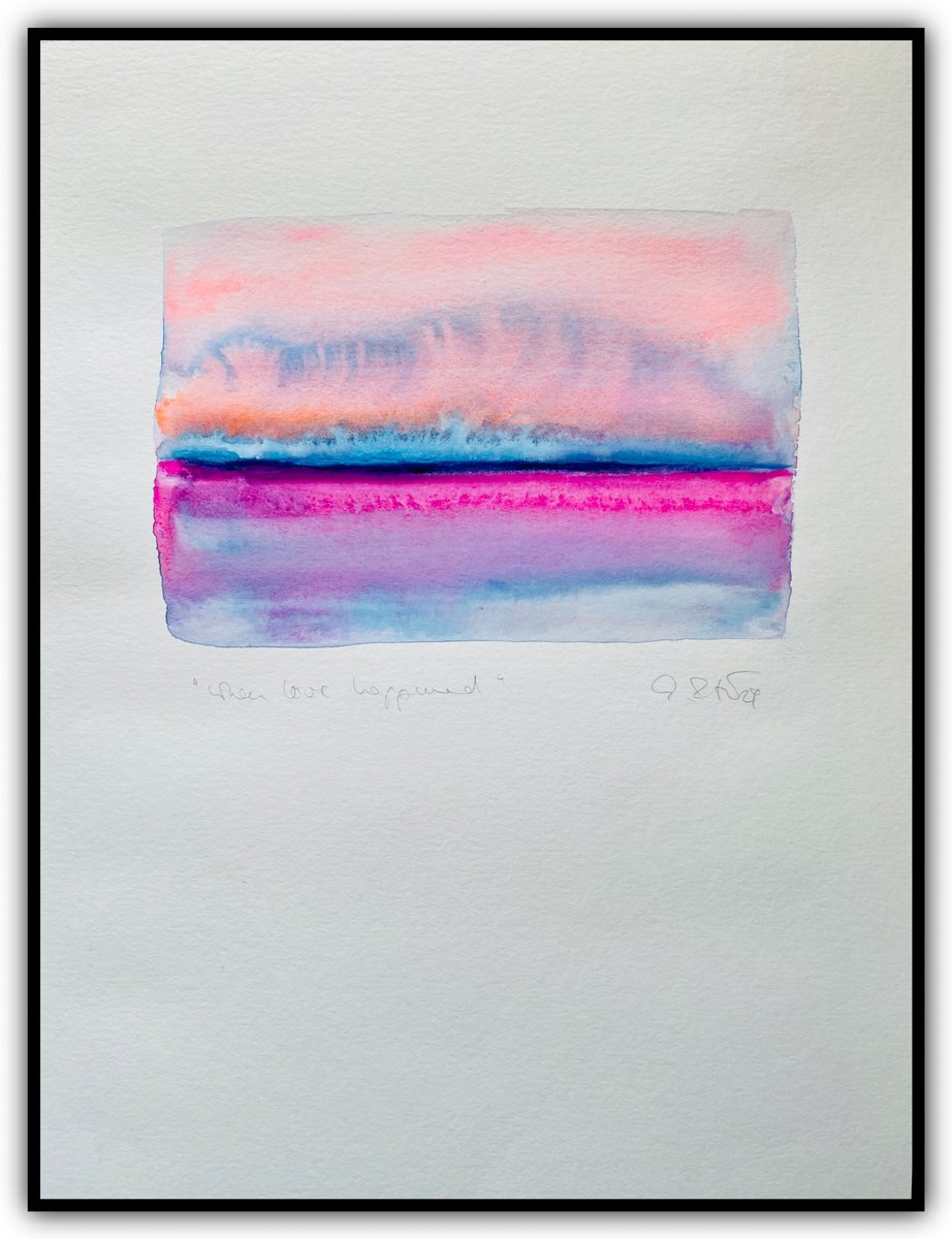 Abstract Watercolour By Gesa Reuter, 12 X 16, When Love Happened 11, Original Artwork