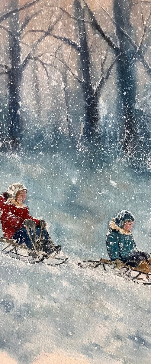 Winter sledging by Darren Carey