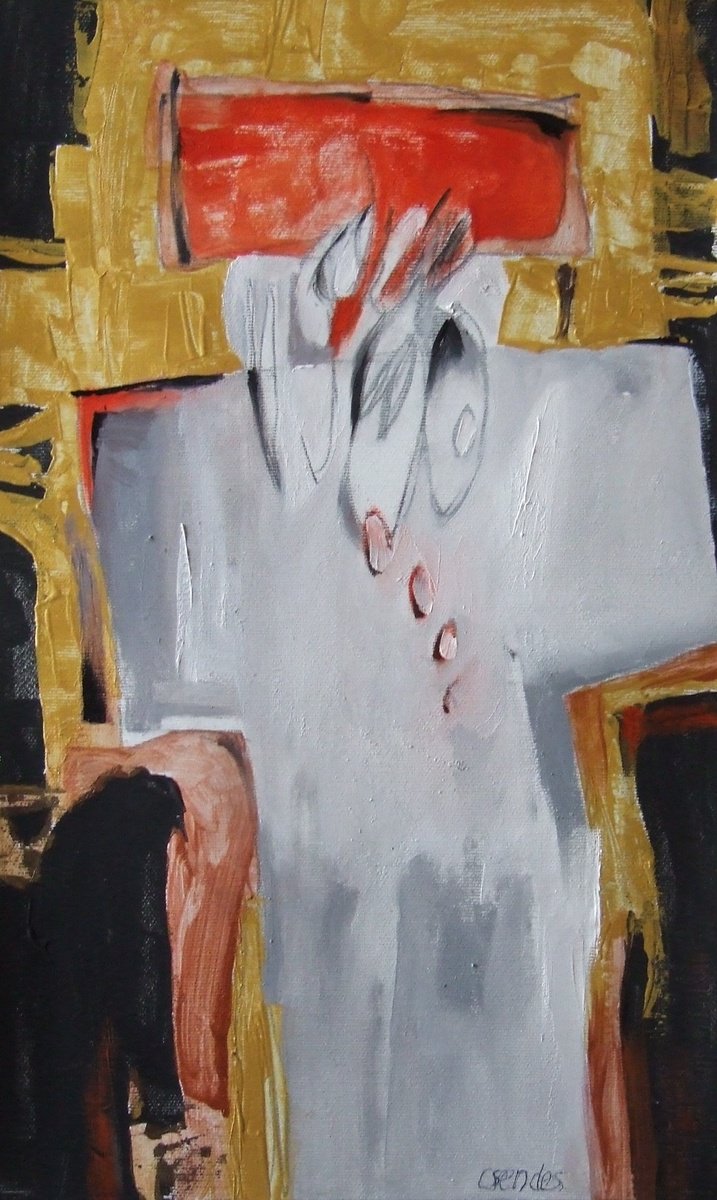 Abstract Oil Painting By Csaba Csendes, 10 X 17, FentrS?l Lefele, Original Artwork