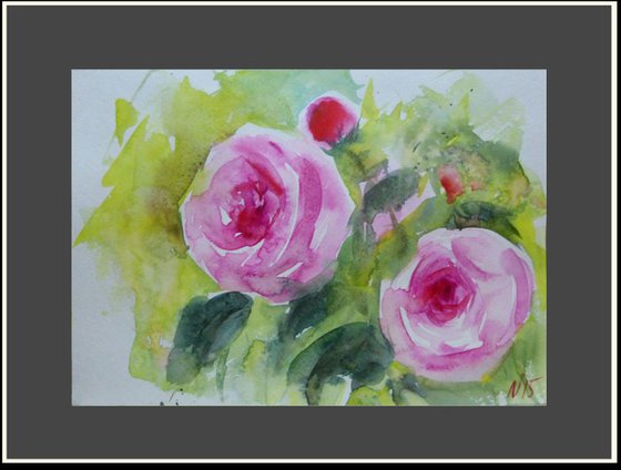 Floral fragrance, watercolor painting 30x21 cm