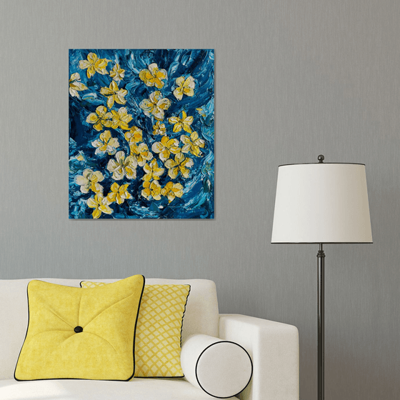 Impasto Frangipani Painting