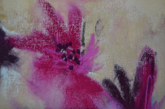 Carola - Reigen - Pastel painting in pink and white