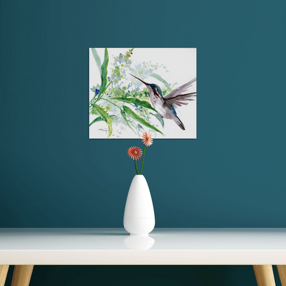 Hummingbird and Flowers