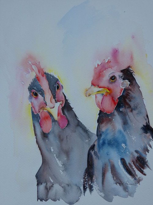 Two Bossy Birds by Seonaid Parnell