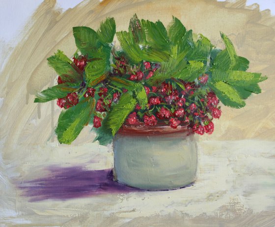 Wild Strawberries from Garden... /  ORIGINAL PAINTING