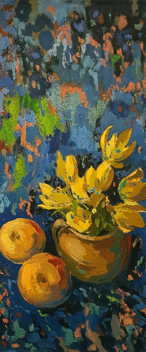 Still Life in Blue and Yellow by Hrachya Hakobyan