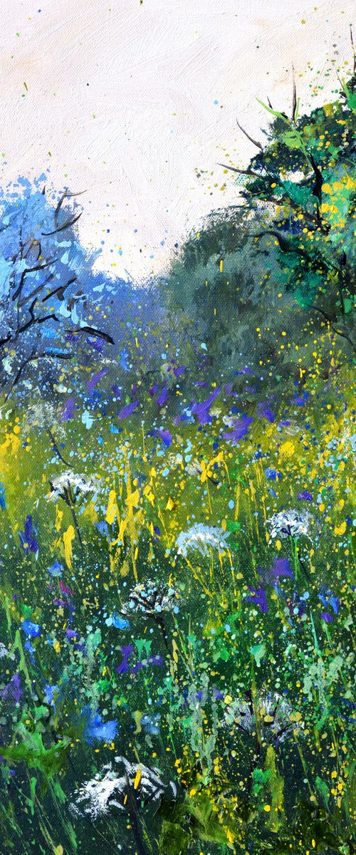 White and blue Wild flowers by Pol Henry Ledent