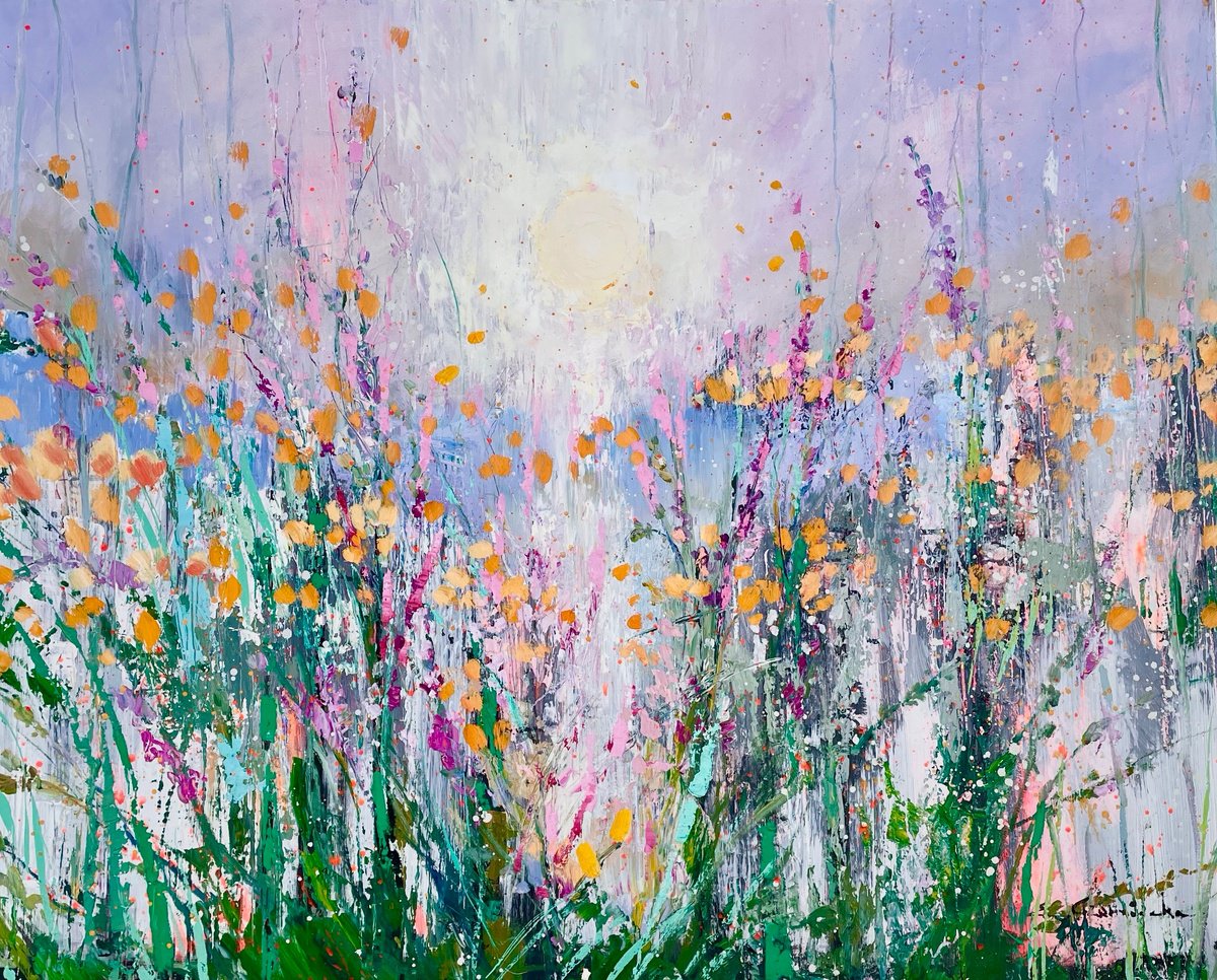 Pastel Meadow By Ewa Czarniecka, 40 X 32, Artwork For Sale On Artfinder