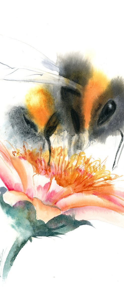 Honey bee and flower by Olga Tchefranov (Shefranov)