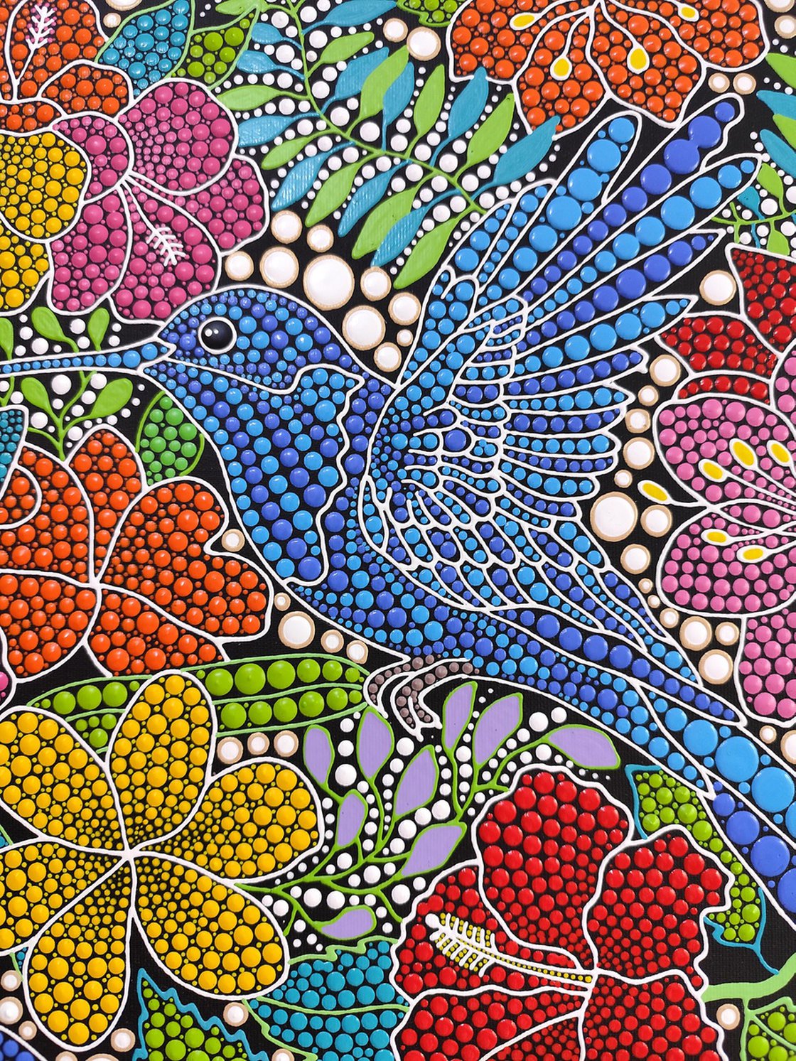 Original Acrylic Painting - Dance of the Hummingbirds by Oxana Lazari