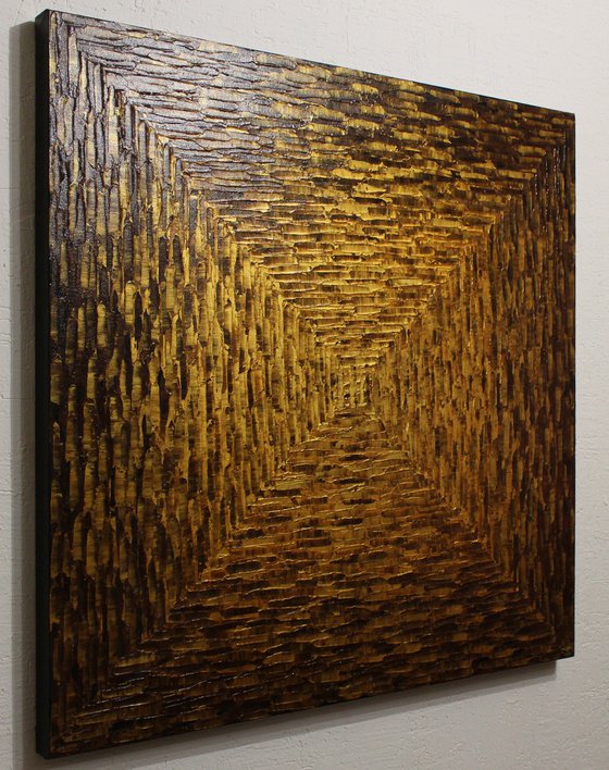 Large gold brown square gradient