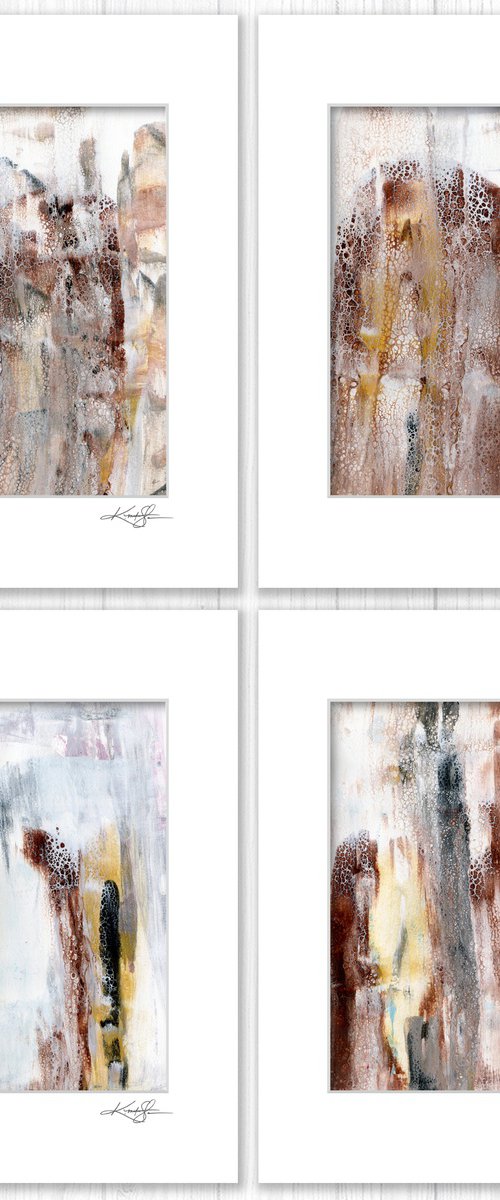 Song Of The Journey Collection 24 - 4 Abstract Paintings in mats by Kathy Morton Stanion by Kathy Morton Stanion