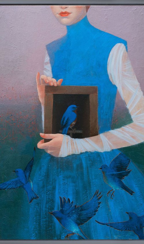 Blue Bird Ballad - original acrylic painting by Ayna Paisley