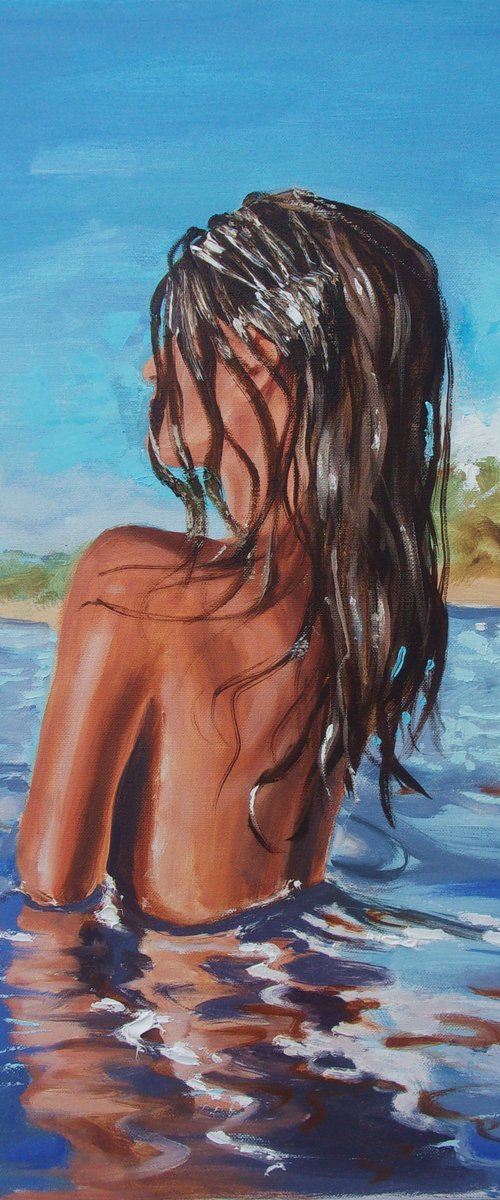 " WOMAN TIME IN BLUE " by Monika Luniak