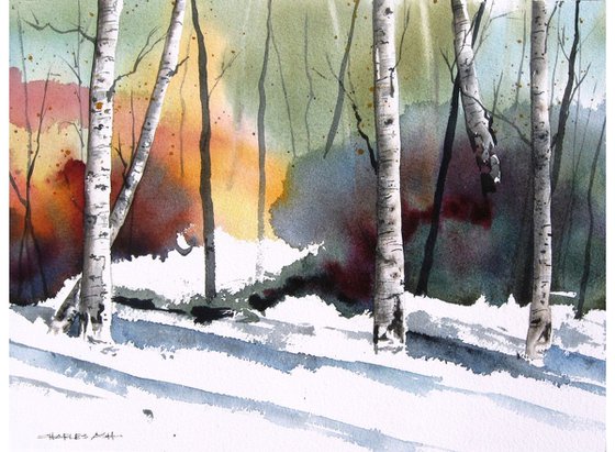 In The Mountains - Original Watercolor Painting