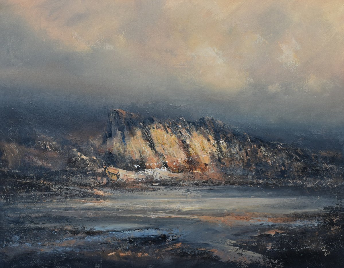 Abstract Landscape Oil Painting By Ivan Grozdanovski, 39 X 31, Agartha - The Wasteland 3, Original Artwork