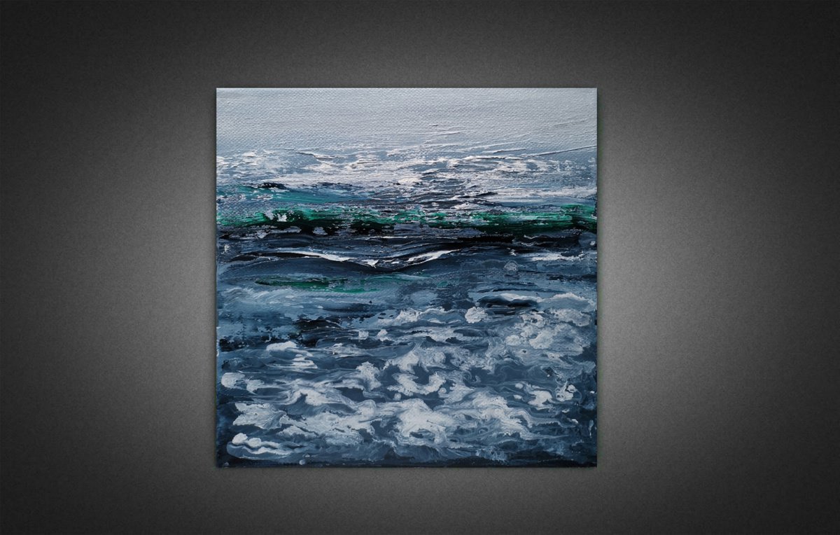 Impressionistic Landscape Oil Painting By Elena Mosurak, 8 X 8, Seascape, Original Artwork