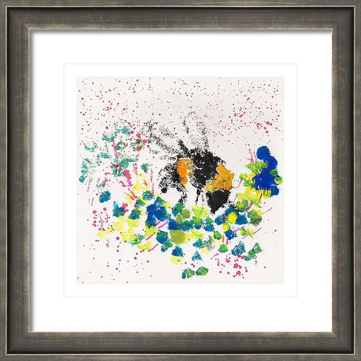 Honey Bee Bumblebee art - To Bee or not to be Mixed media on paper 8.25x 7.8 by Asha Shenoy