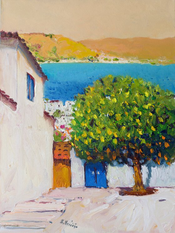 Lemon Tree on the Greek Island