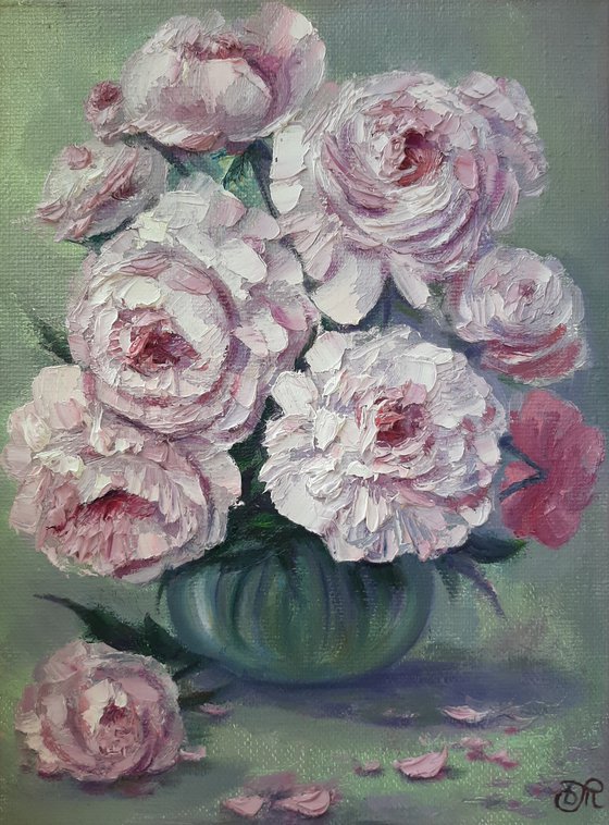 Still life with peonies