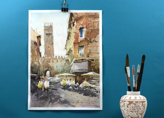 Bologna, urban watercolor