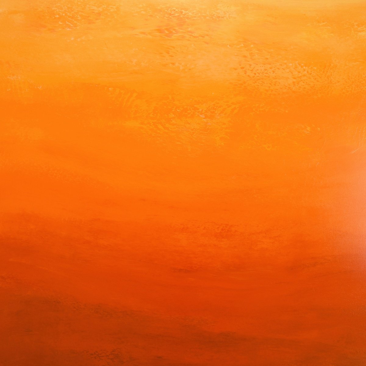 Expressive Abstract Acrylic Painting By Suzanne Vaughan, 40 X 40", Orange Nectar - Color Field, Original Artwork