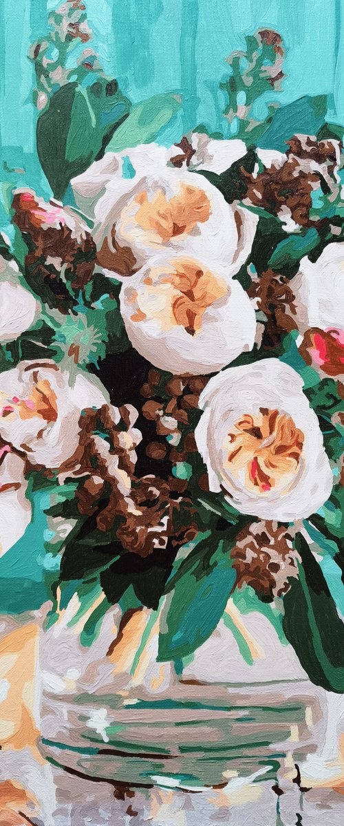 White flowers in vase by BAST