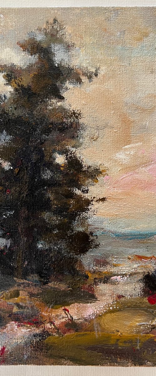 Landscape with tree by Liubou Sas