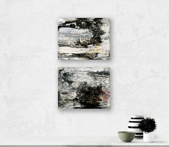 Encounters - Set of 2 - Textured Abstract art by Kathy Morton Stanion