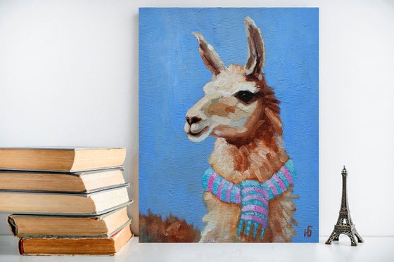 Llama in a scarf