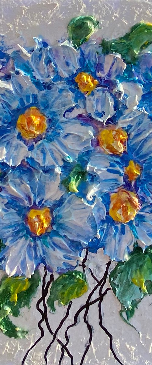 Flowers  - palette knife by Lena Owens at OLena Art