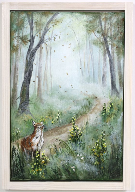 Fox in the Rustling Woods framed
