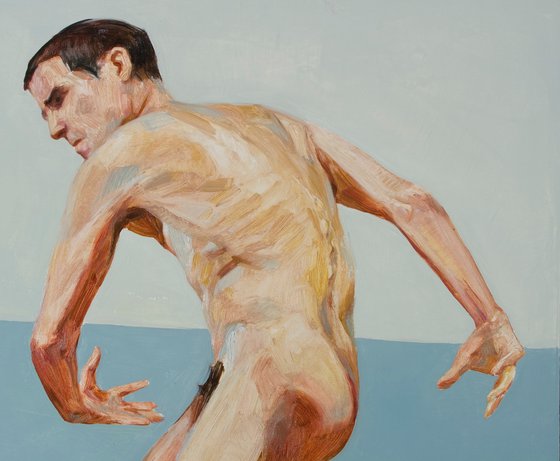selfportrait in blue and black