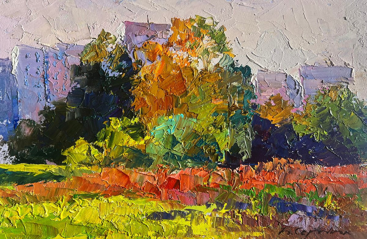Autumn Meadows Outside The City By Boris Serdyuk, 12 X 8, Artwork For Sale On Artfinder