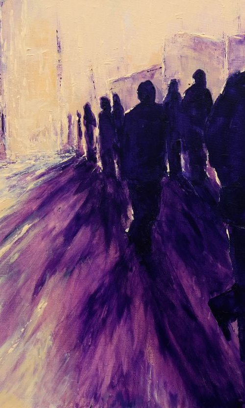 The Sense of Light - Cityscene LARGE palette knife  PAINTING 100x70cm by Danijela Dan