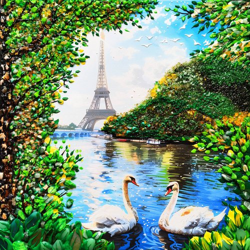 Swans in Paris by BAST