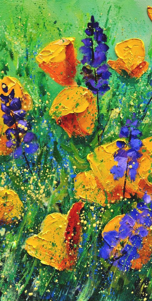 Yellow and purple flowers -6523 by Pol Henry Ledent