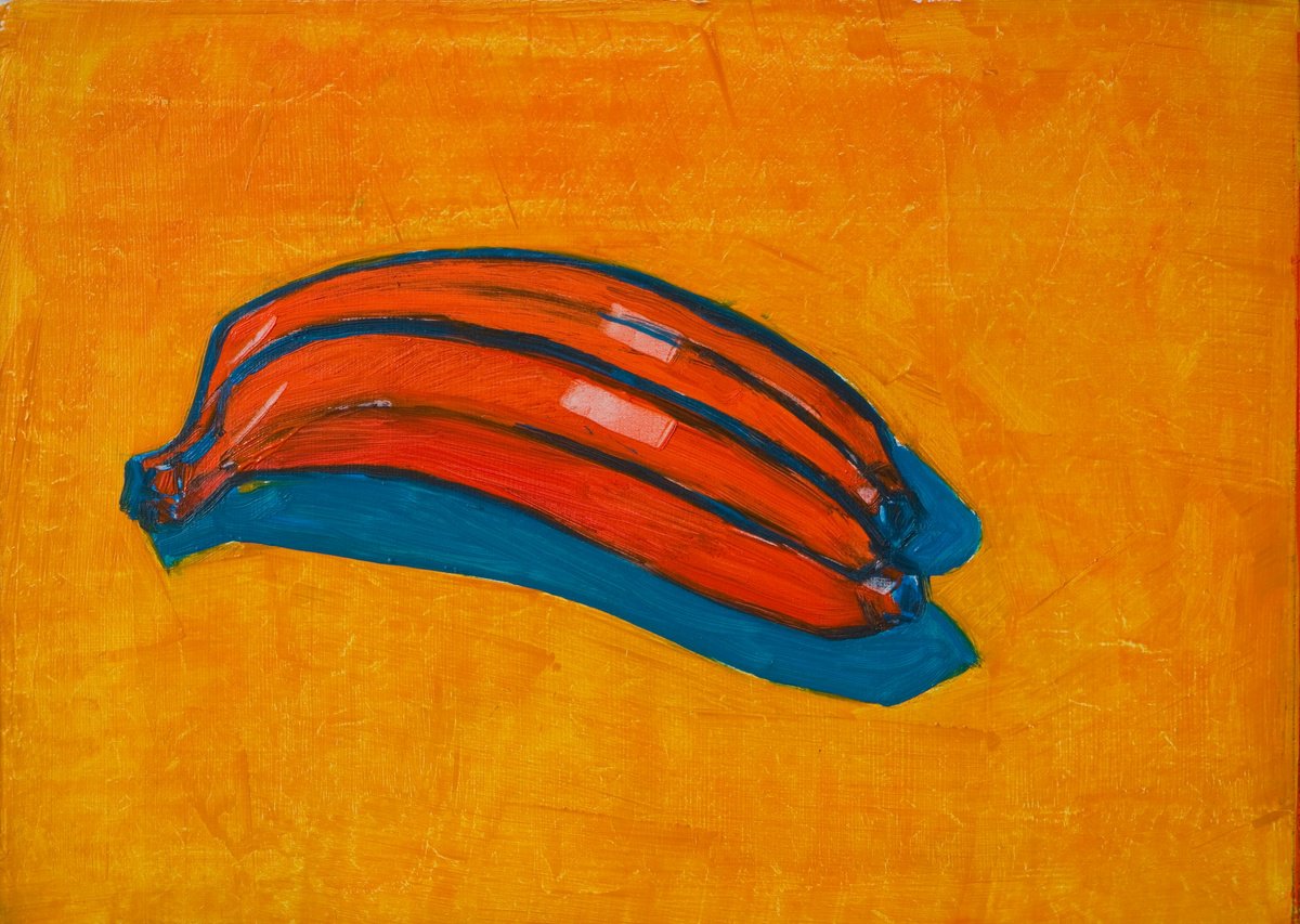 Pop Banana Red Blue Orange By Olivier Payeur, 9 X 6, Artwork For Sale On Artfinder