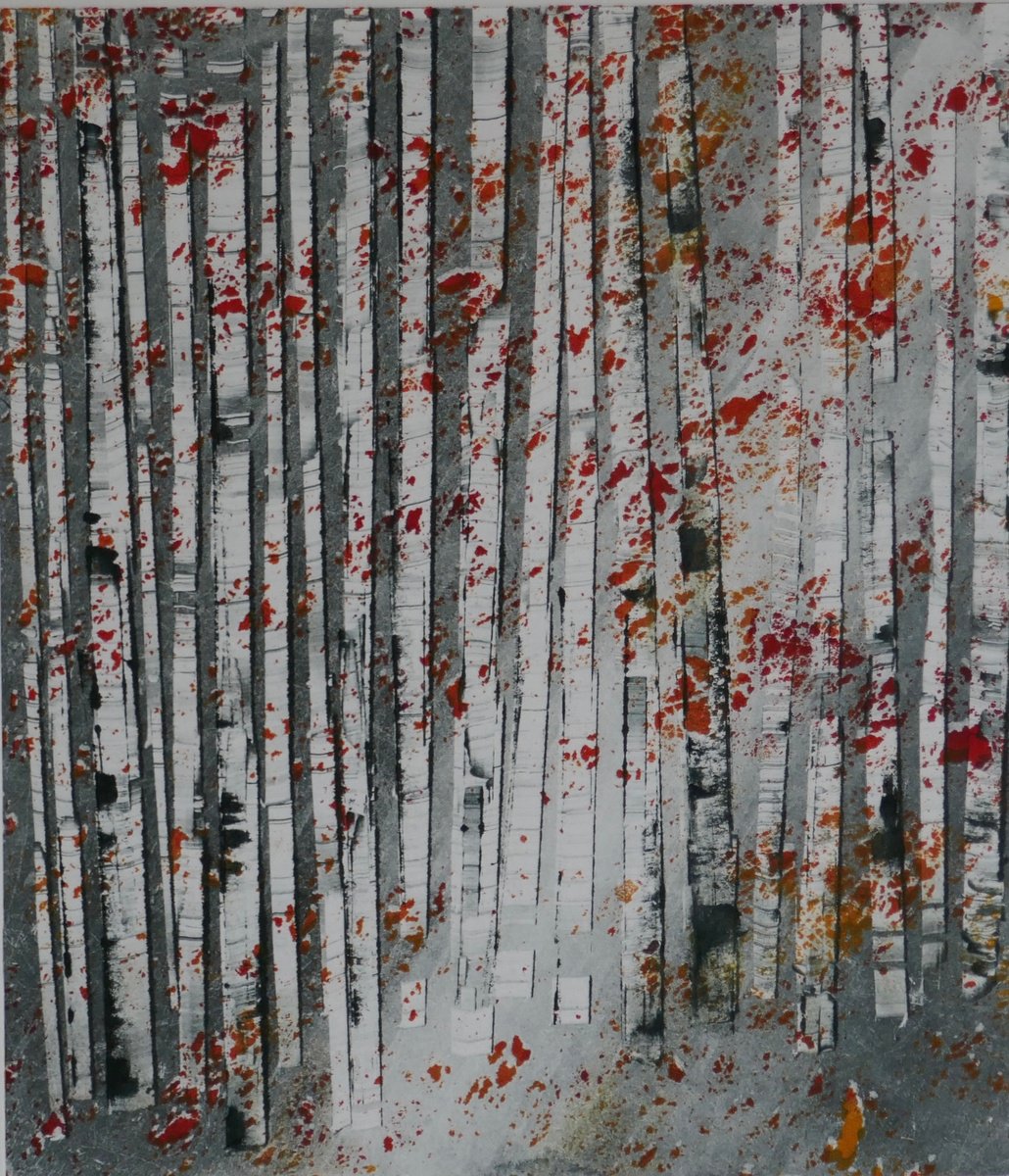 Autumn Birches IV by Sue  Roe