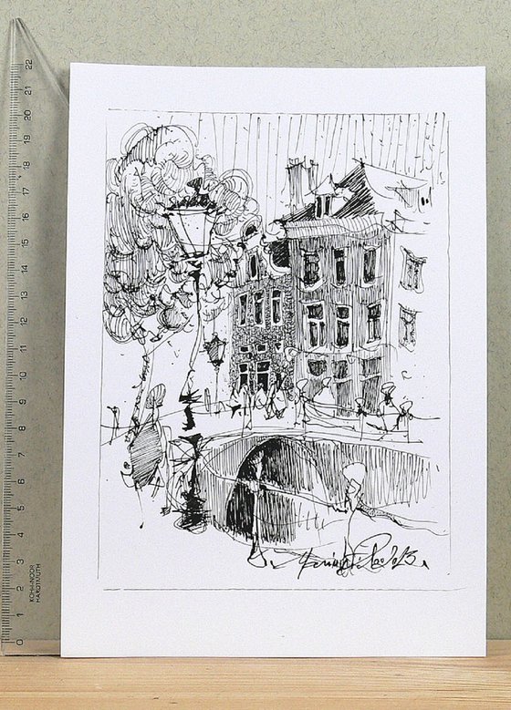 Amsterdam, ink drawing, 2023