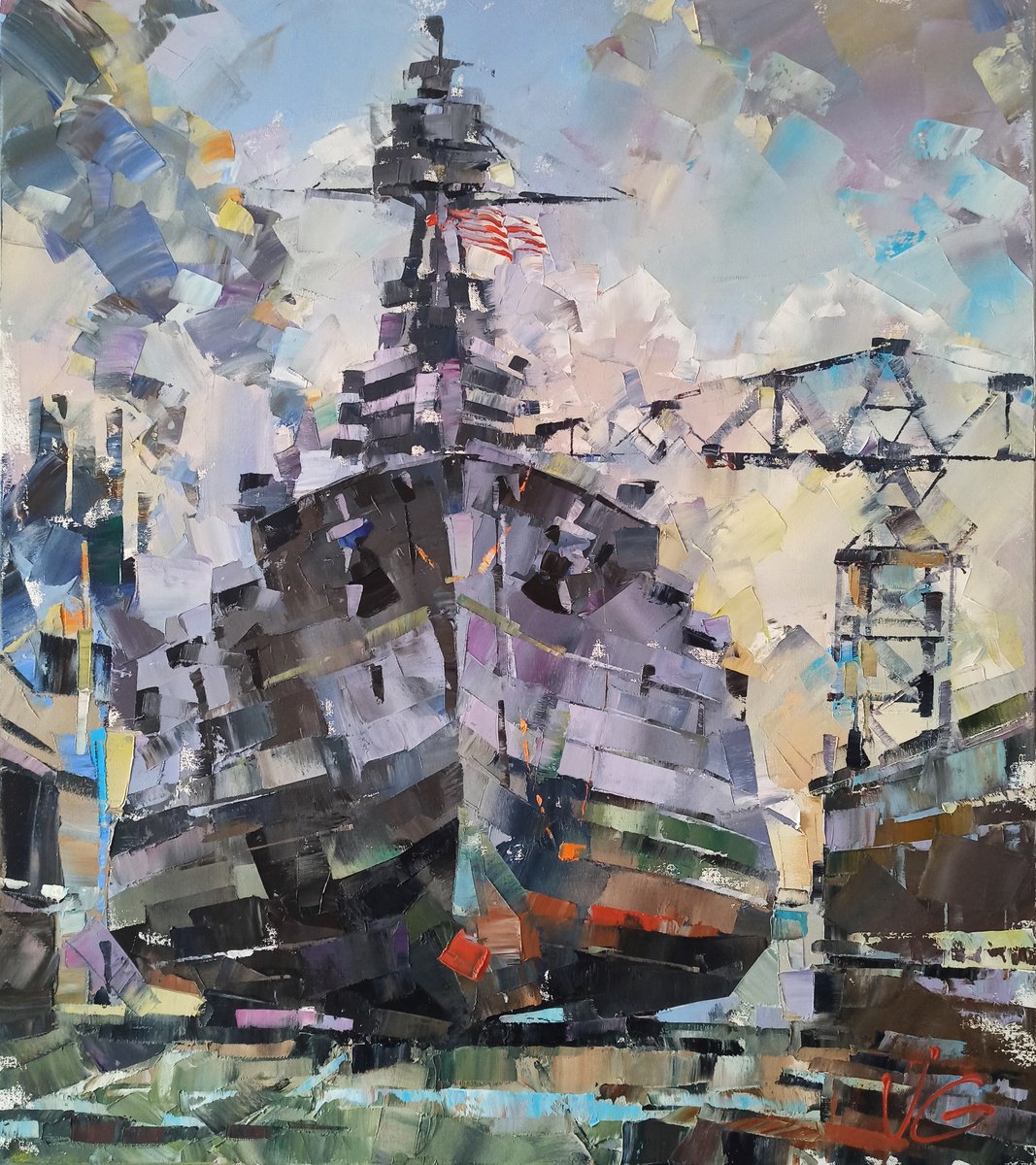 USS TEXAS (BB-35) in dry dock Oil painting by Volodymyr Glukhomanyuk ...