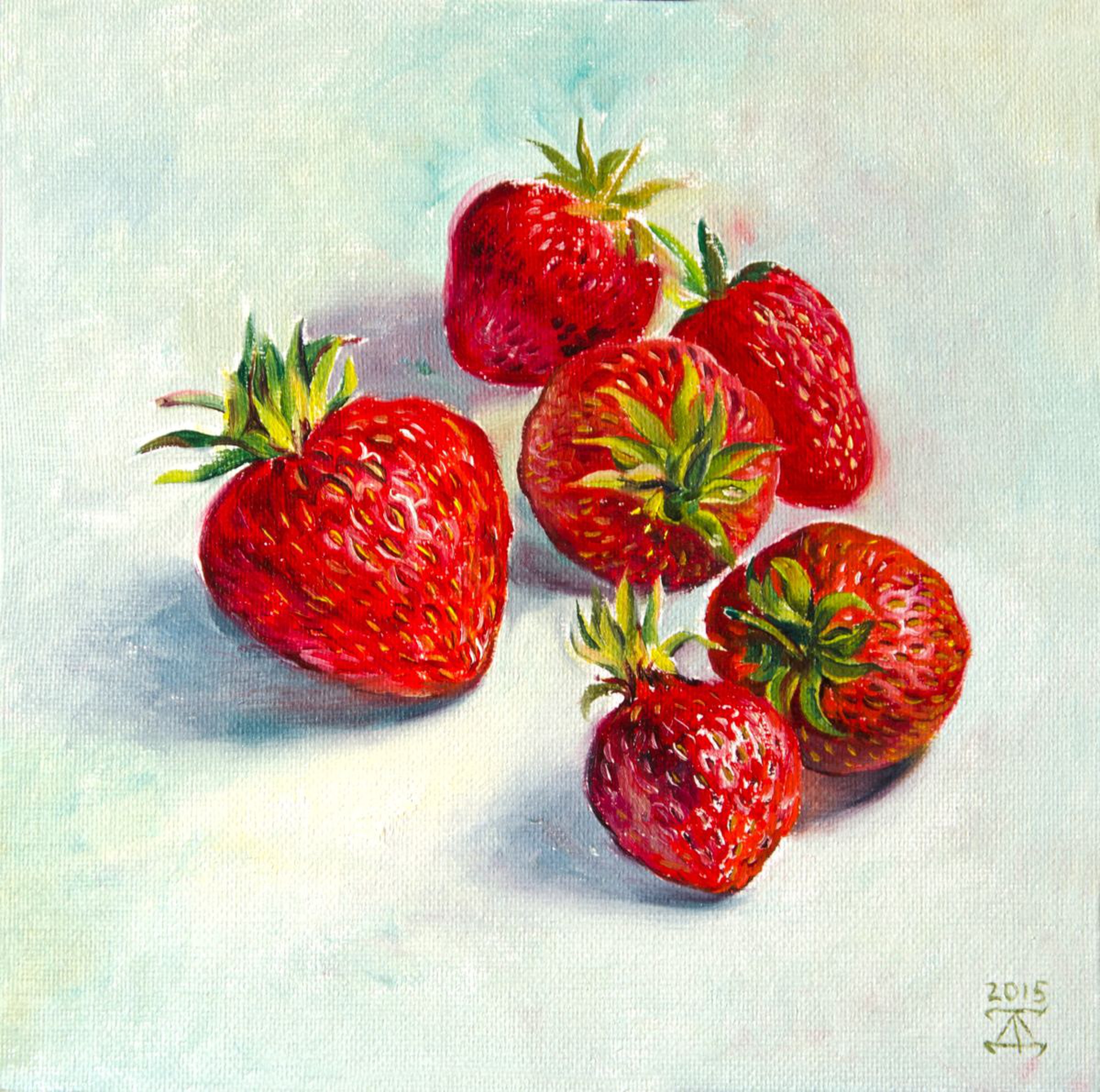Strawberry Oil Painting By Daria Galinski Artfinder