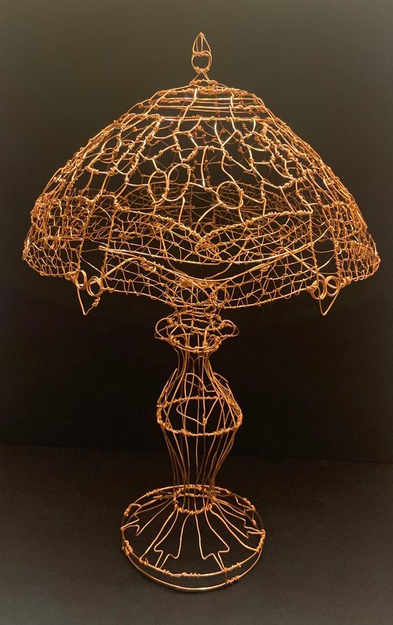 Tiffany Lamp Copper Sculpture