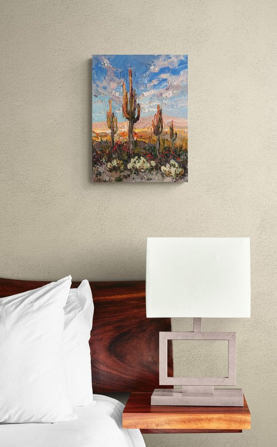 Cactus Desert at Sunset