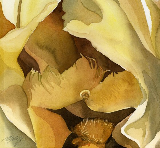 shades of yellow watercolor floral
