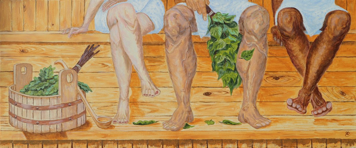 Impressionistic Portrait Acrylic Painting By Dmytro Yeromenko, 47 X 20, Brooms Dont Care, 120*50, Original Artwork