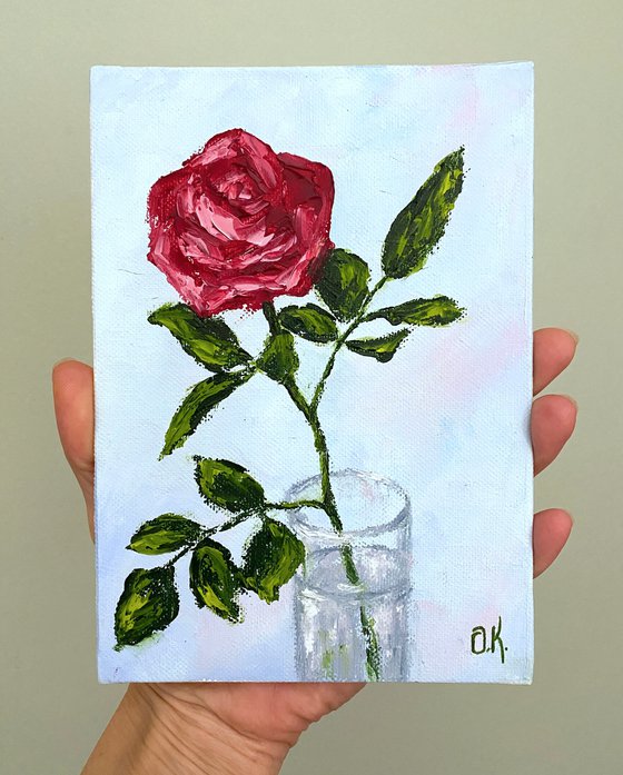 Rose in a glass
