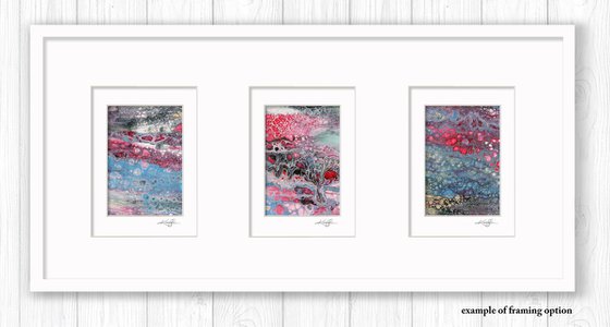Abstract Dreams Collection 4 - 3 Small Matted paintings by Kathy Morton Stanion