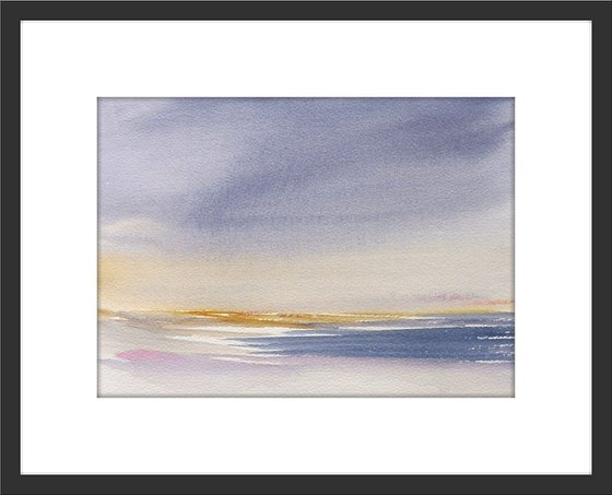 COAST, EAST PRAWLE. Original watercolour landscape painting. Without mount(mat). Not framed.