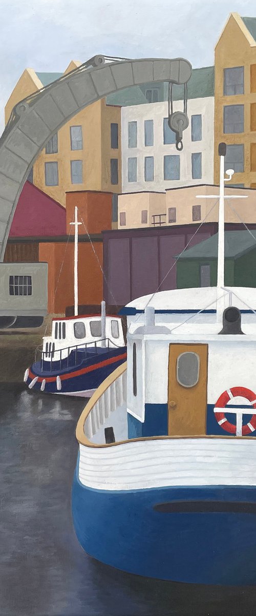 Bristol Harbour (Hand Painted Art, 40x40cm) by Kieran Naish